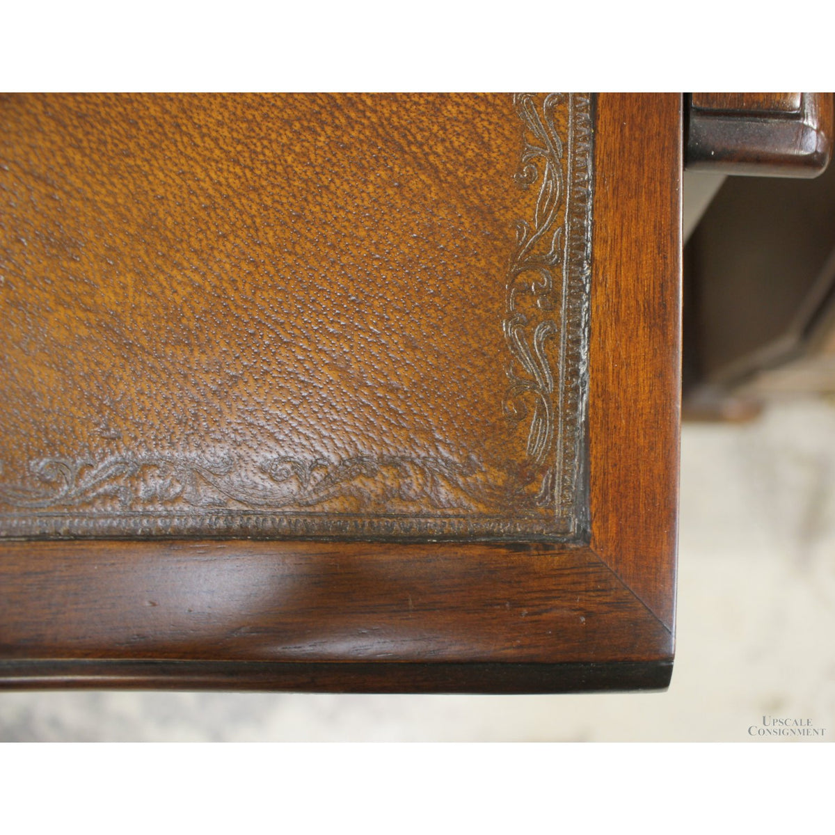 Theodore Alexander Walnut Leather Slide-Out Desk