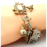 Sterling Silver Charm Bracelet & Mixed Silver-Silver Tone Charms