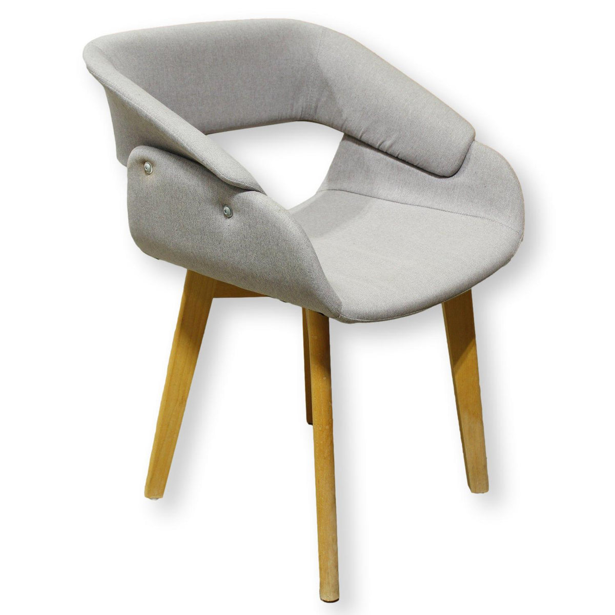 Grey Upholstered Stationary Desk Chair