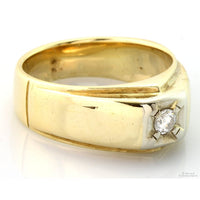 14K Yellow Gold .18ct Diamond Men's  Sculptural 11.51G Band