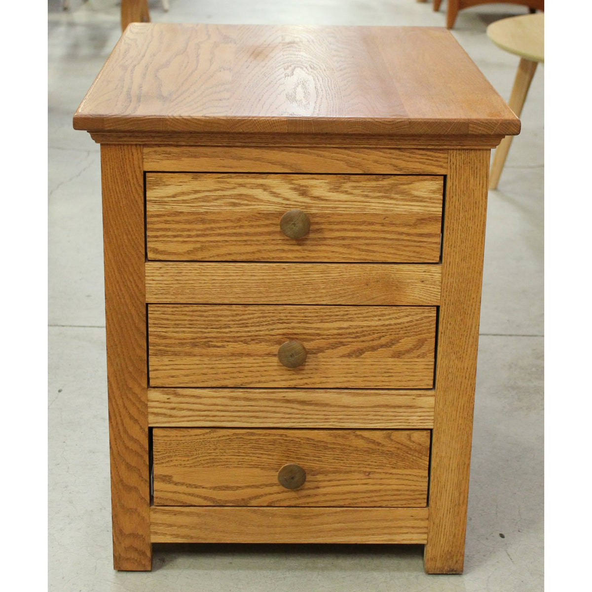 Oak Three Drawer End Table