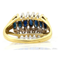 Vintage Natural Sapphire & Diamond 14K Yellow Gold Ring