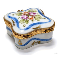 Limoges Square Hand-Painted Trinket Box