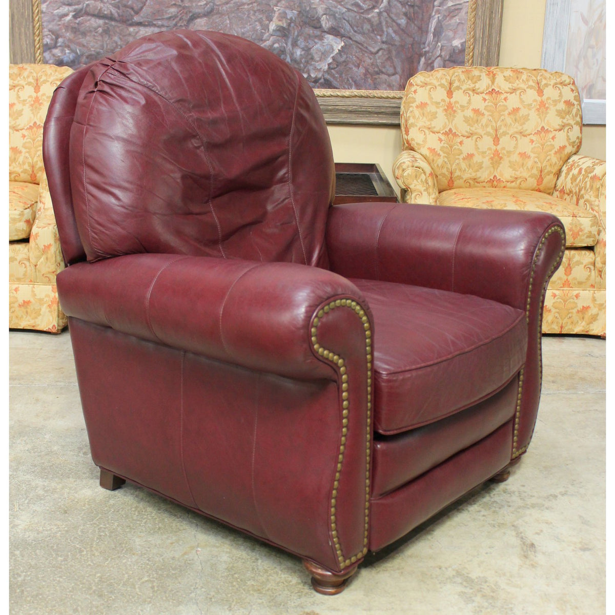 Bradington Young Burgundy Leather Recliner