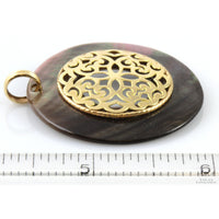 Abalone Shell Decorative 14K Yellow Gold Pendant