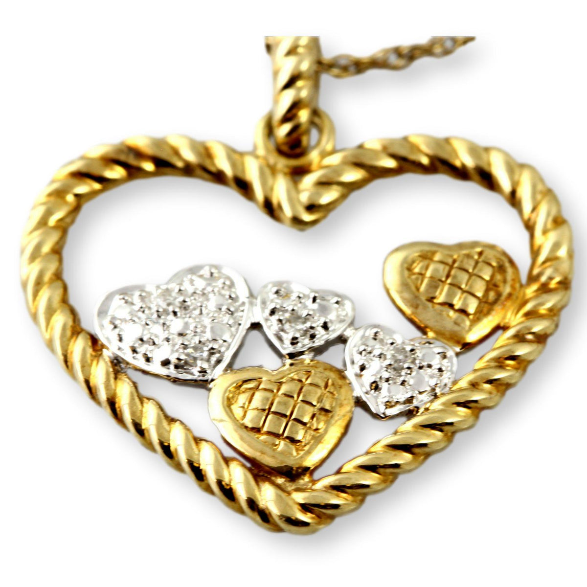 10K Gold & Diamond Heart Pendant & 14K Gold-Filled Chain