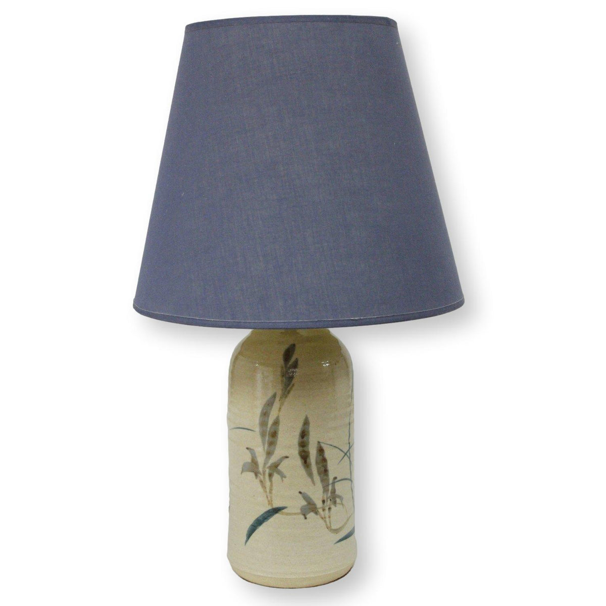 Ceramic Table Lamp w/Blue Shade