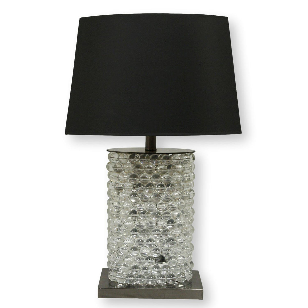 Glass 'Bauble' Table Lamp w/Black Shade
