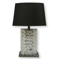 Glass 'Bauble' Table Lamp w/Black Shade