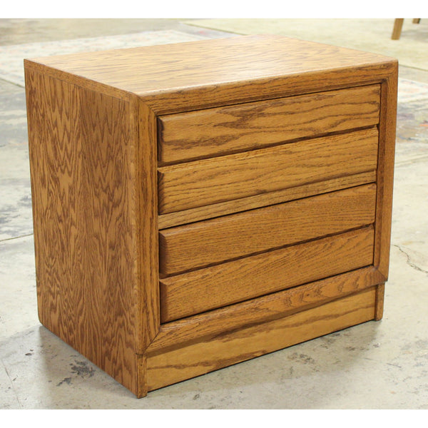 Oak 2 Drawer Nightstand