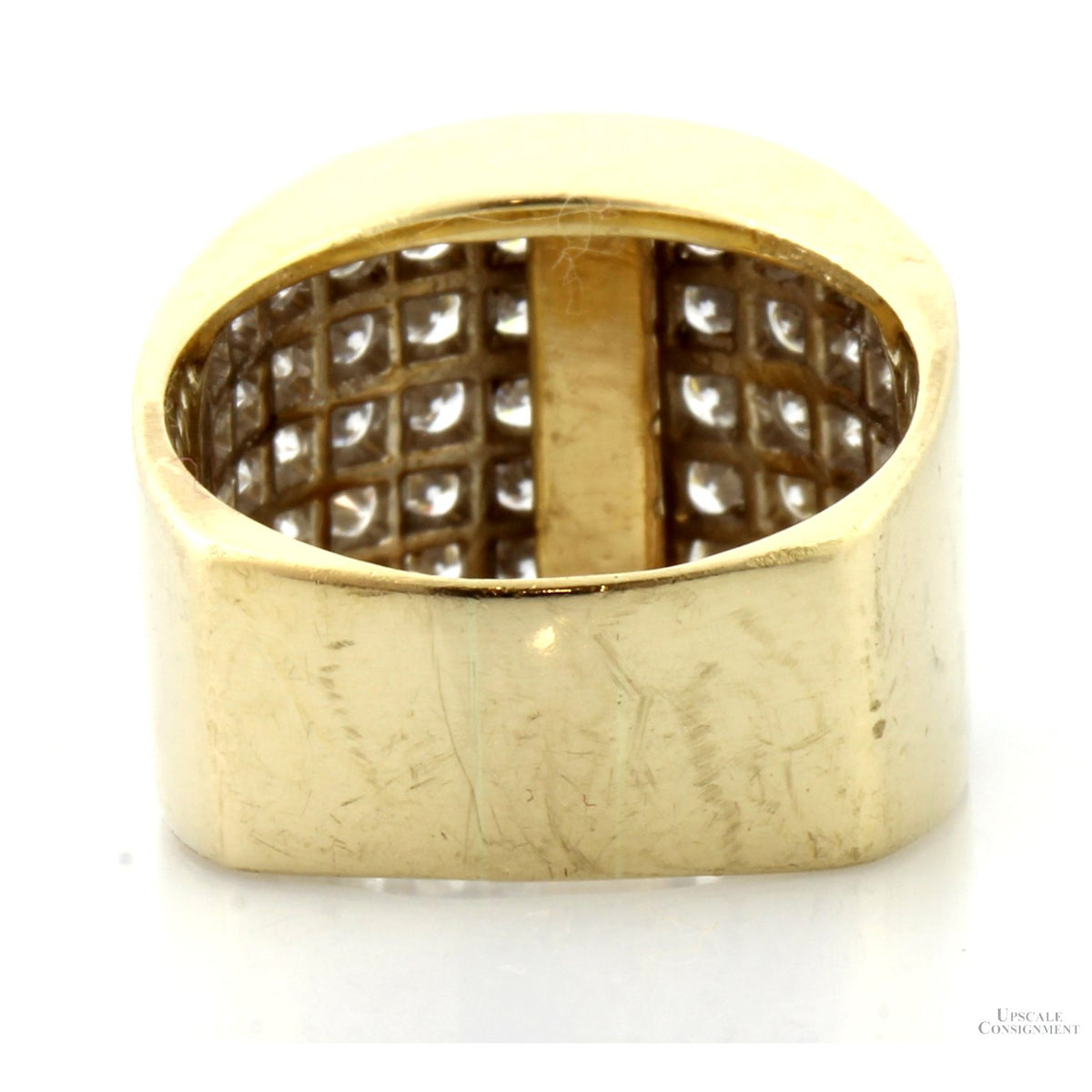 14K Gold 1.50ctw Pave Diamond Modernist Ring - Euro Shank
