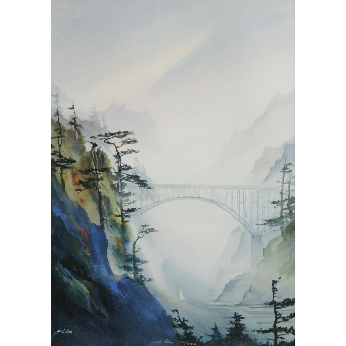 Limited Edition Artwork "Sailing into Deception Pass" by John Ebner