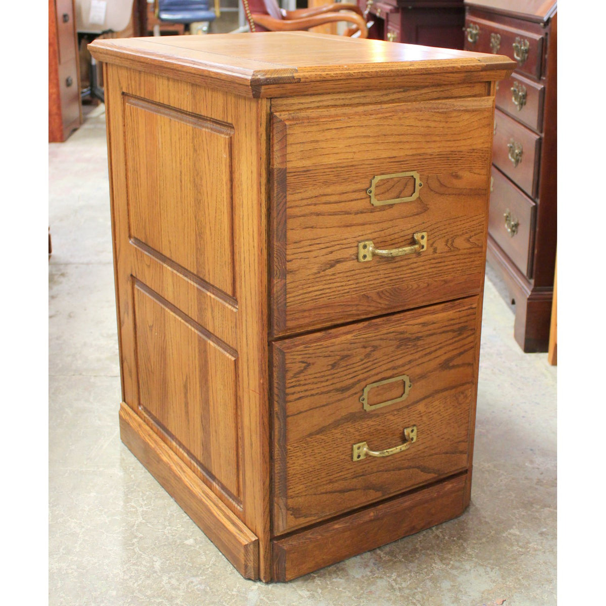 Oak 2 Drawer File Cabinet