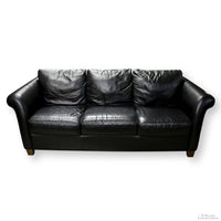 Natuzzi Italsofa Black Leather Sofa