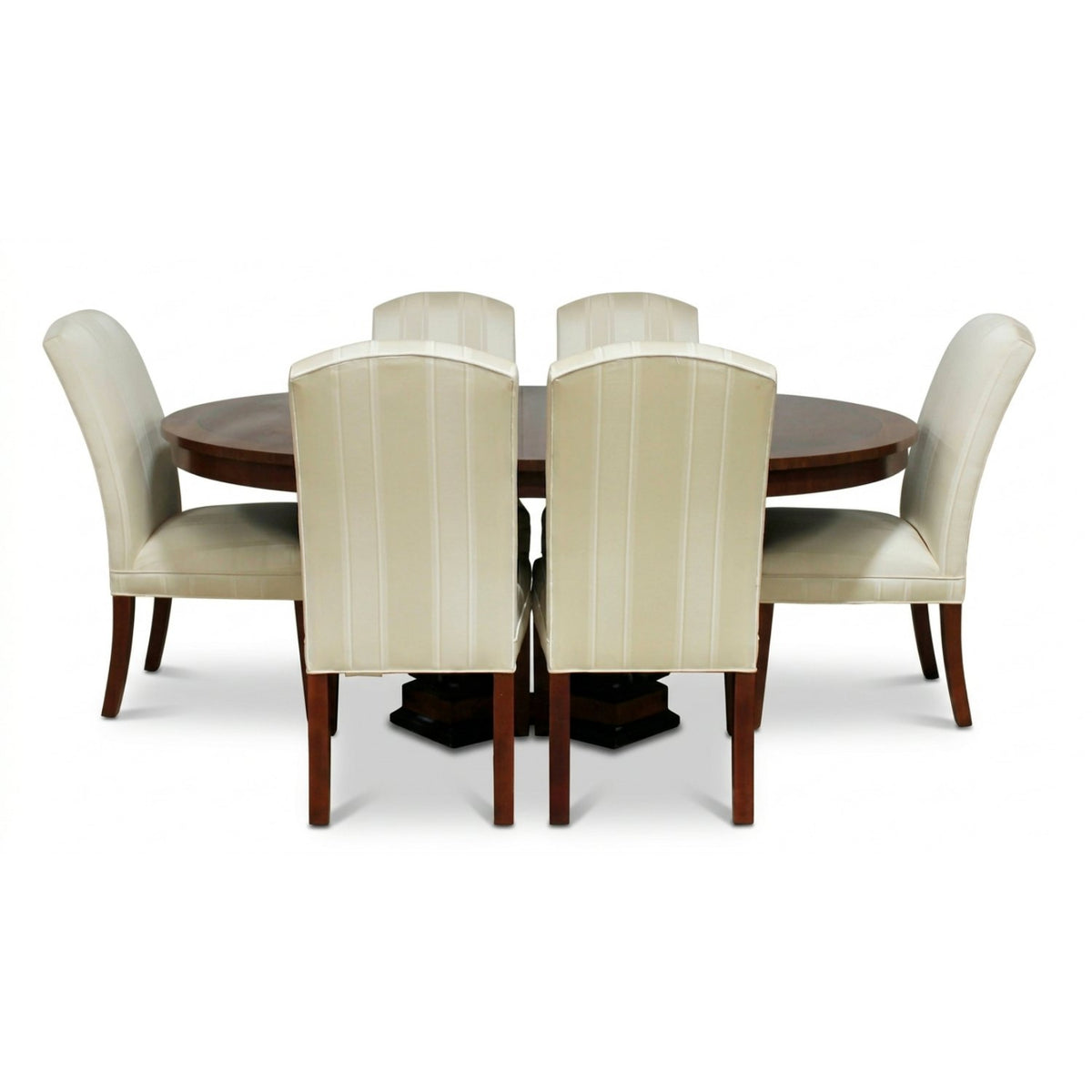 Oval Burlwood Dining Table w/6 Chairs