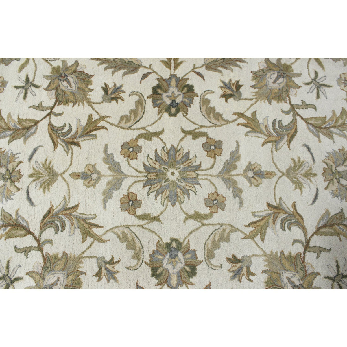 6' X 8' 10'' Tan Leaf Pattern Area Rug