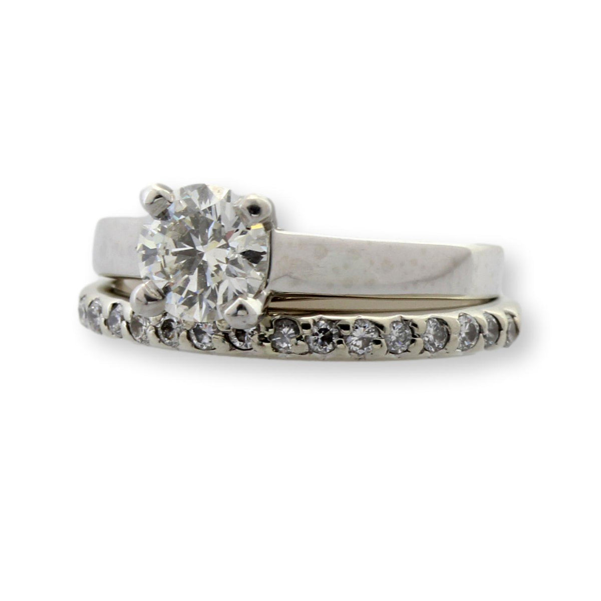 0.85ct GIA Diamond Platinum Engagement Ring | 1.12ctw Set