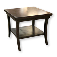 Dark Wood End Table w/Shelf