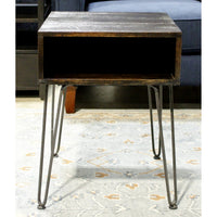 Rustic Hairpin Leg End Table