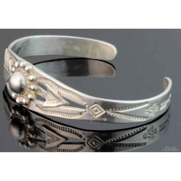Fred Harvey Era Sterling Silver Concho & Arrow Navajo Cuff