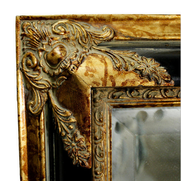 Black & Gold Framed Wall Mirror