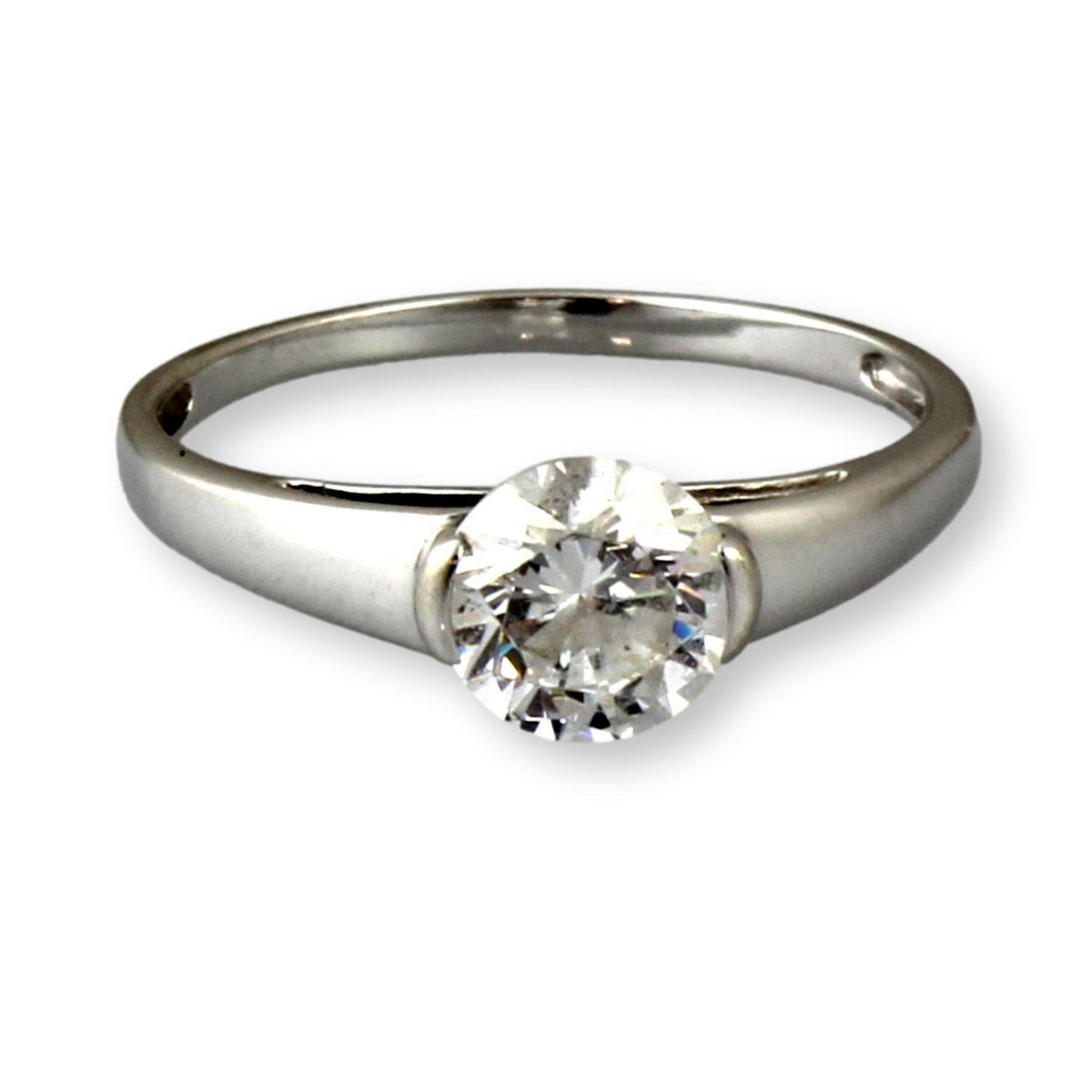 7mm Round Brilliant Cubic Zirconia 14K Gold Ring