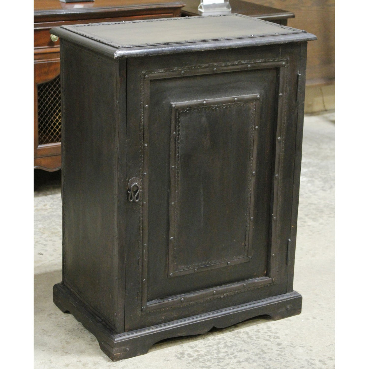 Rustic Black Cabinet Nightstand