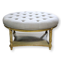 E & E Co. LTD Round Gray Tufted Ottoman