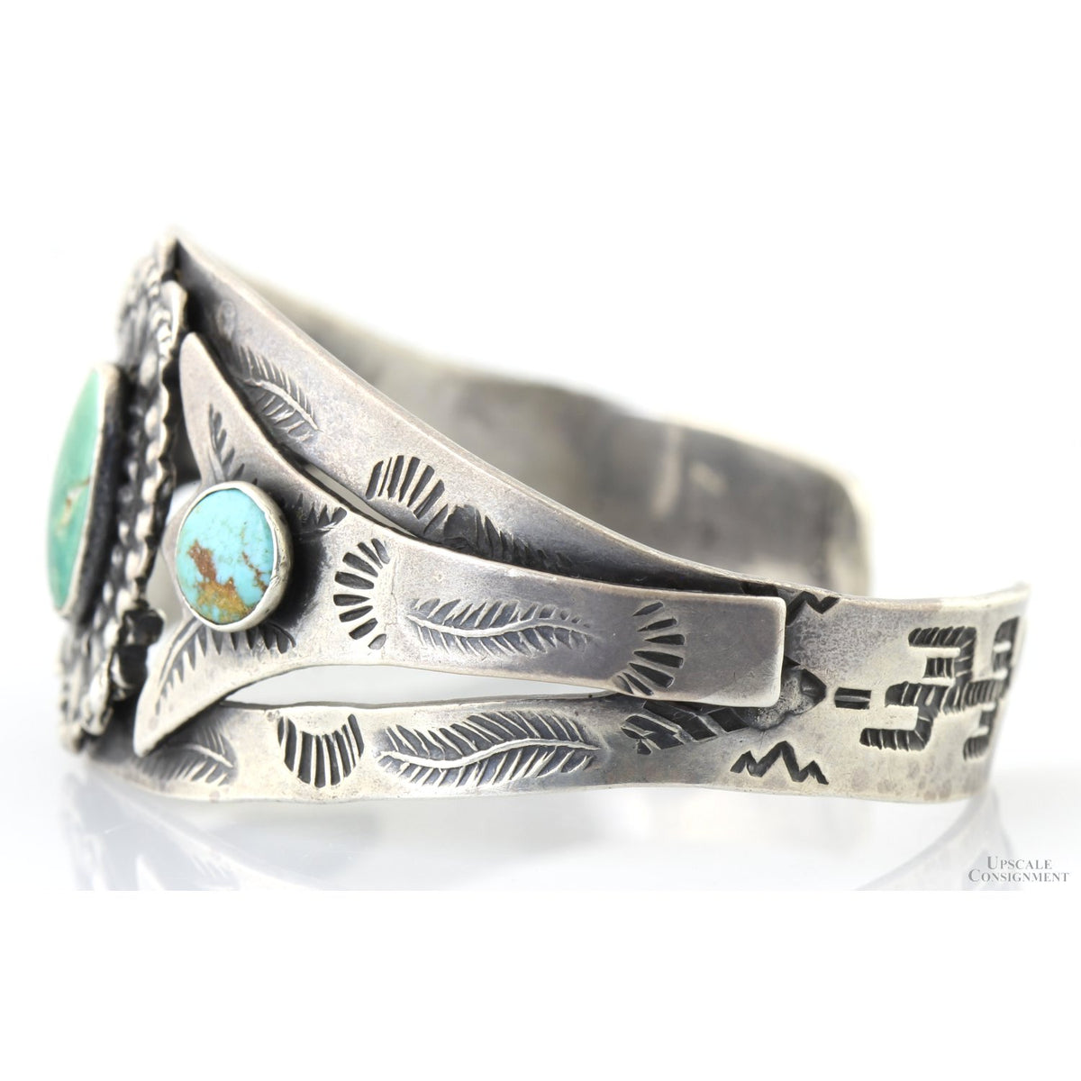 Handcrafted Sterling Silver Turquoise Cuff | Split-Band Design