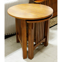 Set/2 Round Mission Oak Nesting Tables