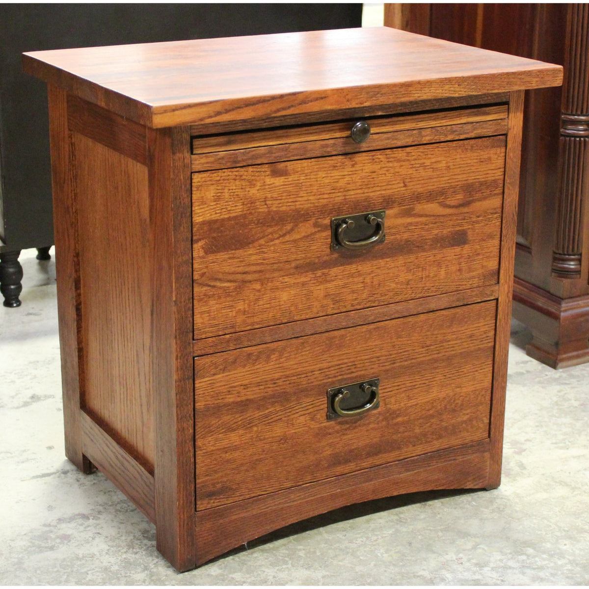 Mission Oak 2 Drawer Nightstand