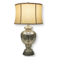 Mottled Mercury Glass Lamp w/Linen Shade