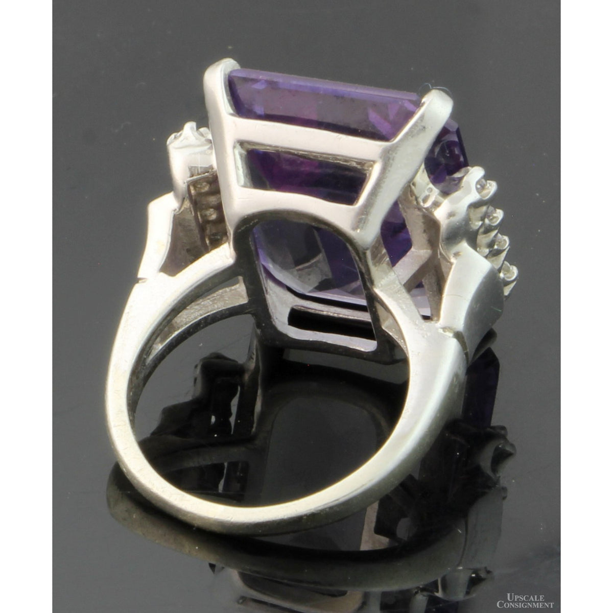 Created Purple Sapphire & White Sapphire 10K Gold Ring