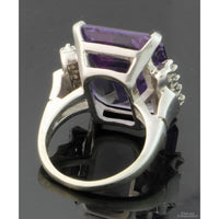 Created Purple Sapphire & White Sapphire 10K Gold Ring
