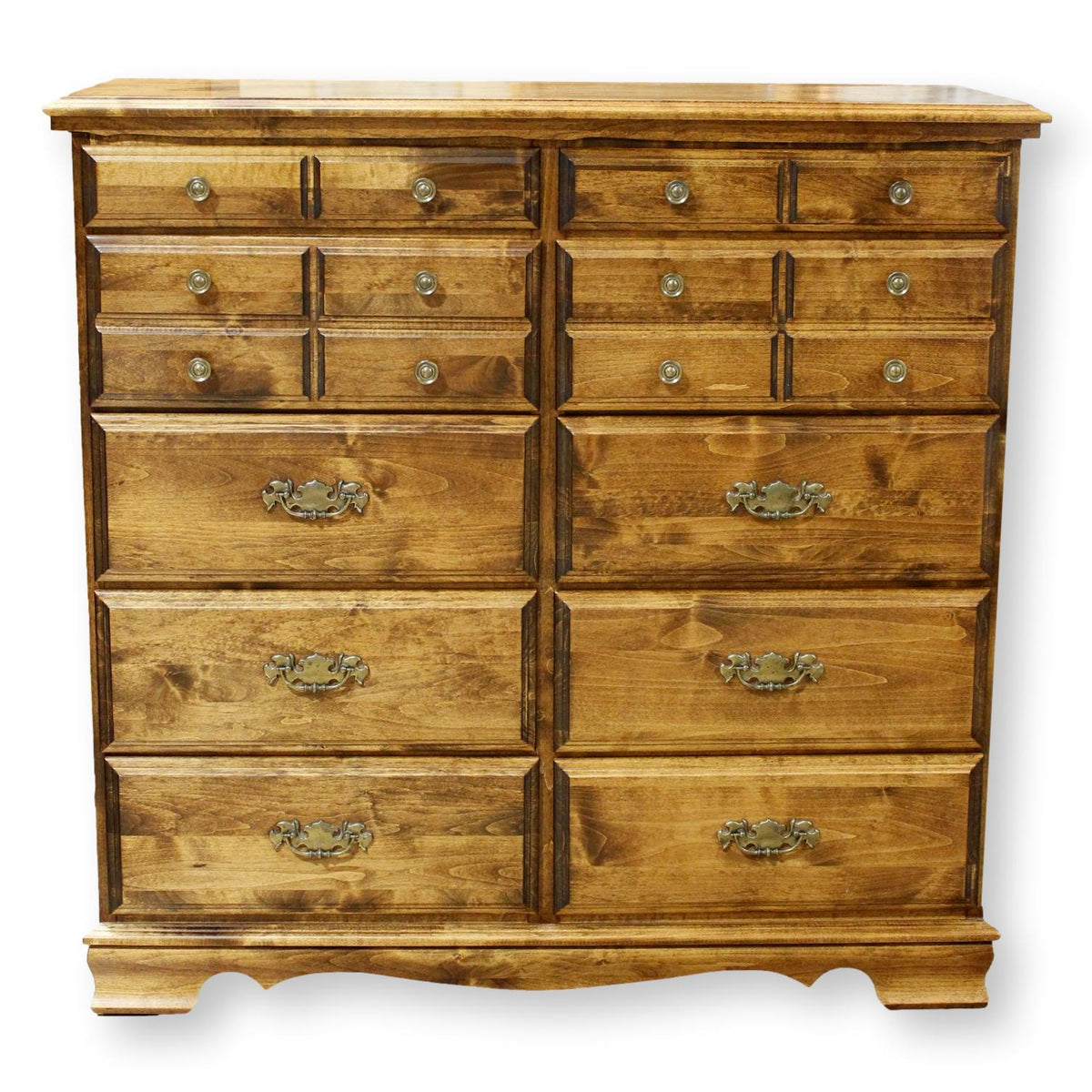 10 Drawer Solid Mahogany Dresser