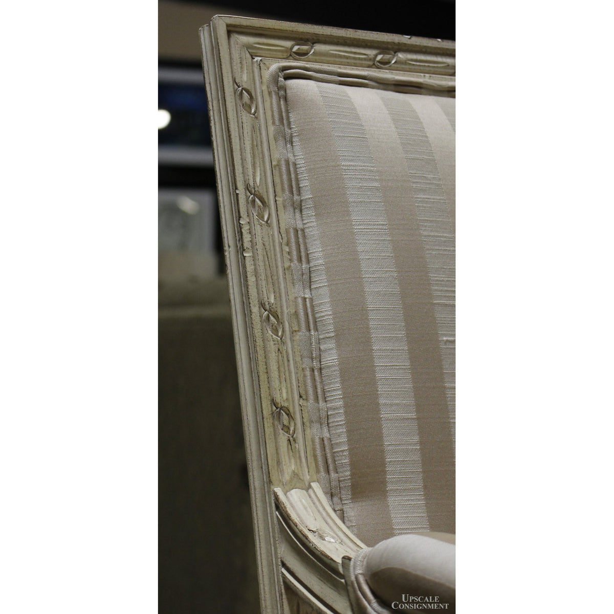 Sherrill Cream Striped Accent Chair