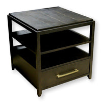 Black Plank Top End Table
