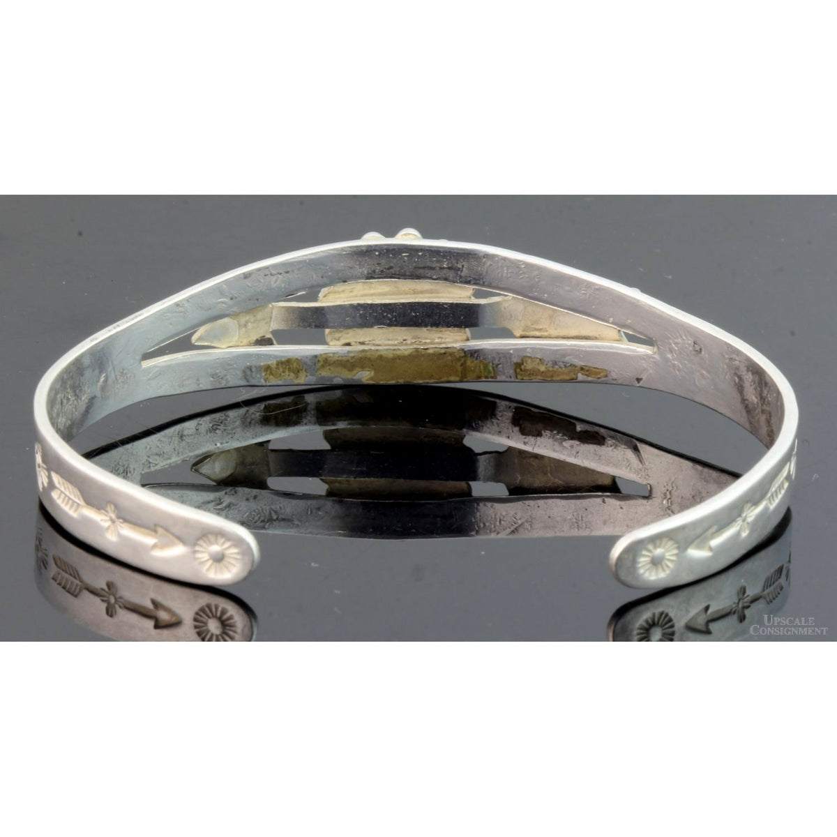 Fred Harvey Era Sterling Silver Concho & Arrow Navajo Cuff