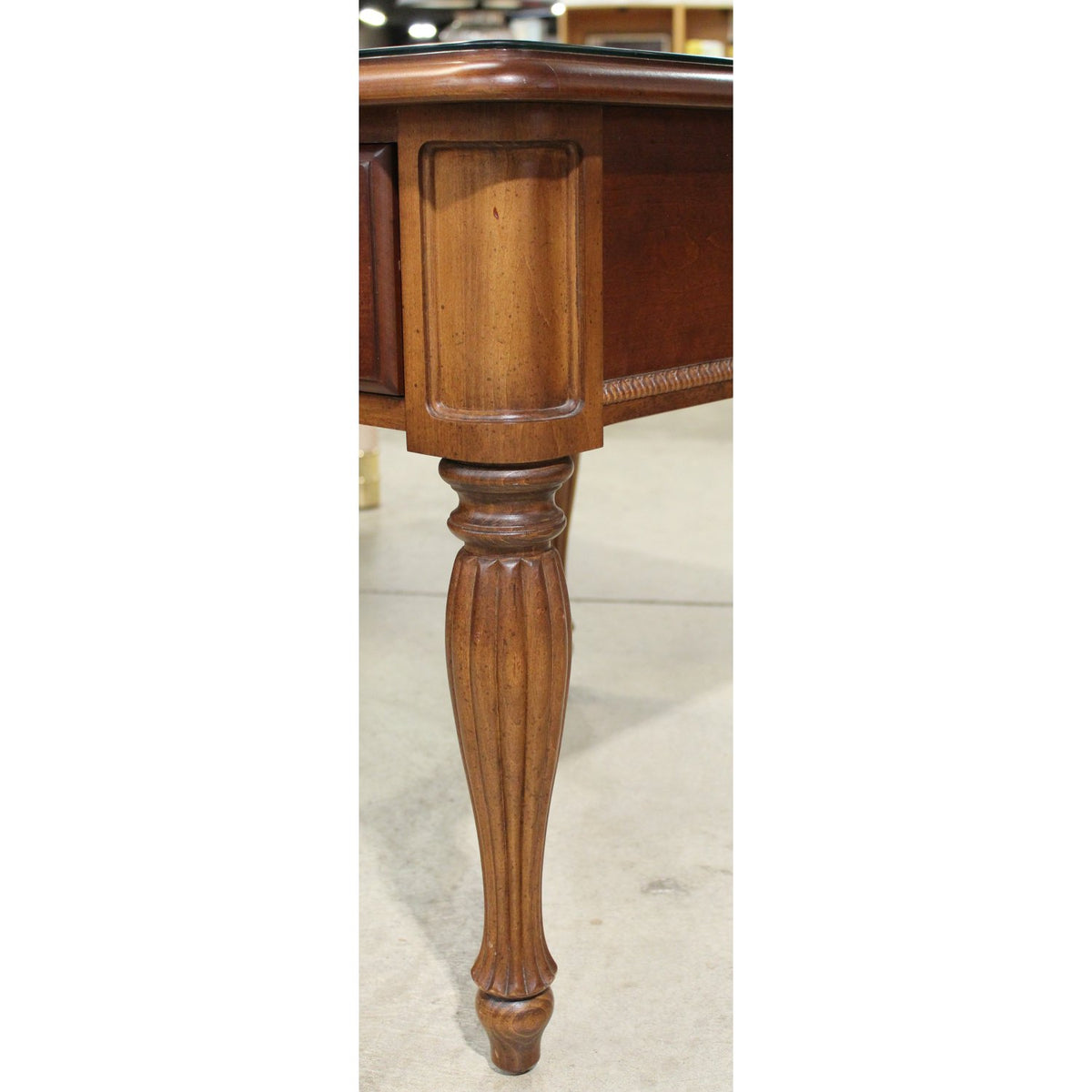 Thomasville End Table w/Protective Glass