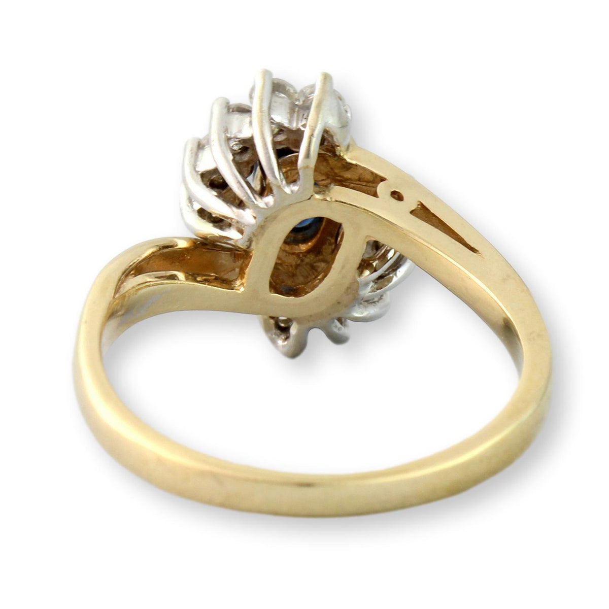 14K Gold Sapphire & Diamond Ring – Prism Lite – 0.65ct Natural Blue Sapphire & 0.38ctw Diamonds