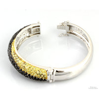 Charles Winston Sterling Silver Multi-Color CZ Hinged Bangle