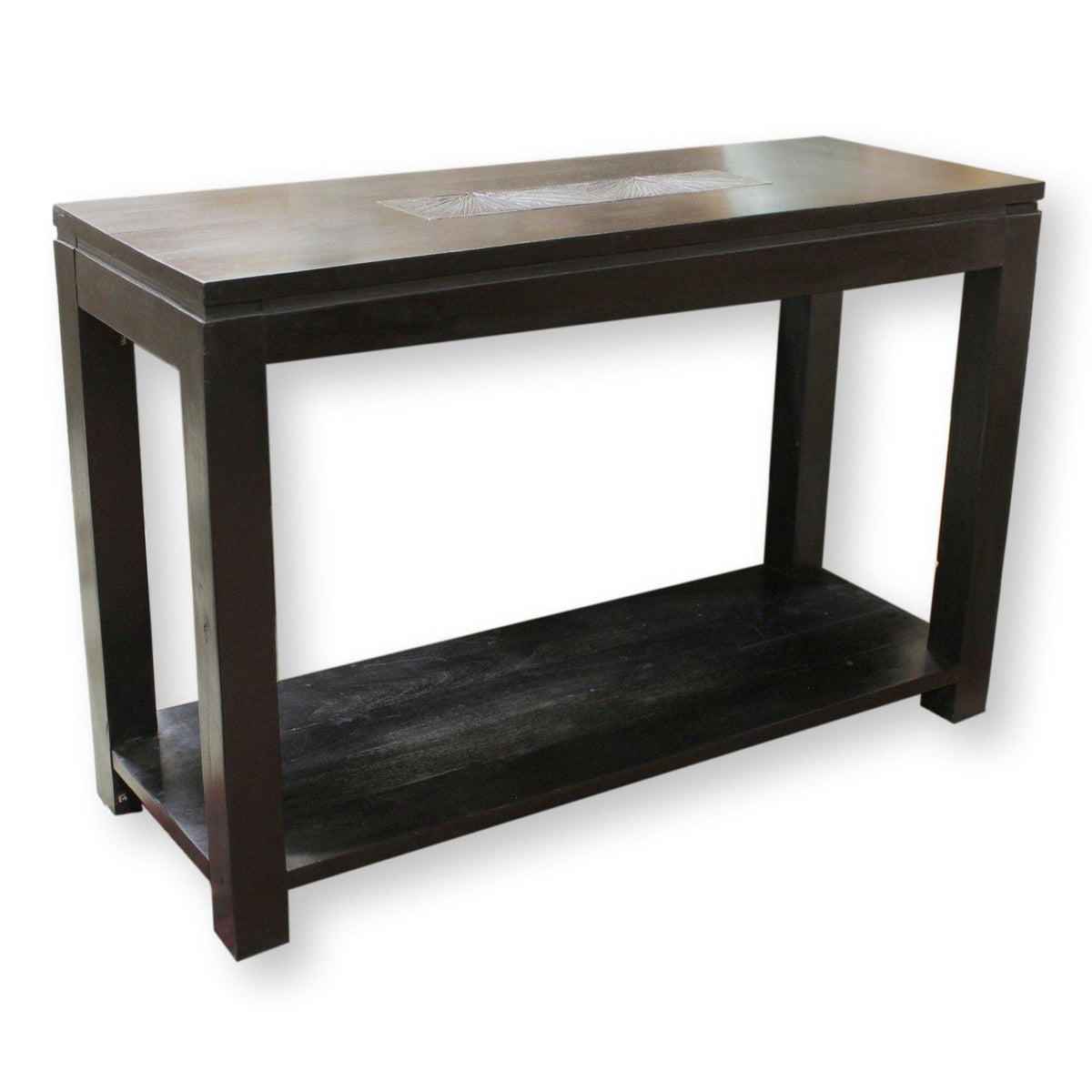 Black Console Table w/Carved Thistle Design