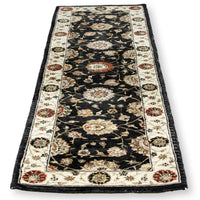 2' 4'' X 8' Black & Ivory Wool Runner Rug