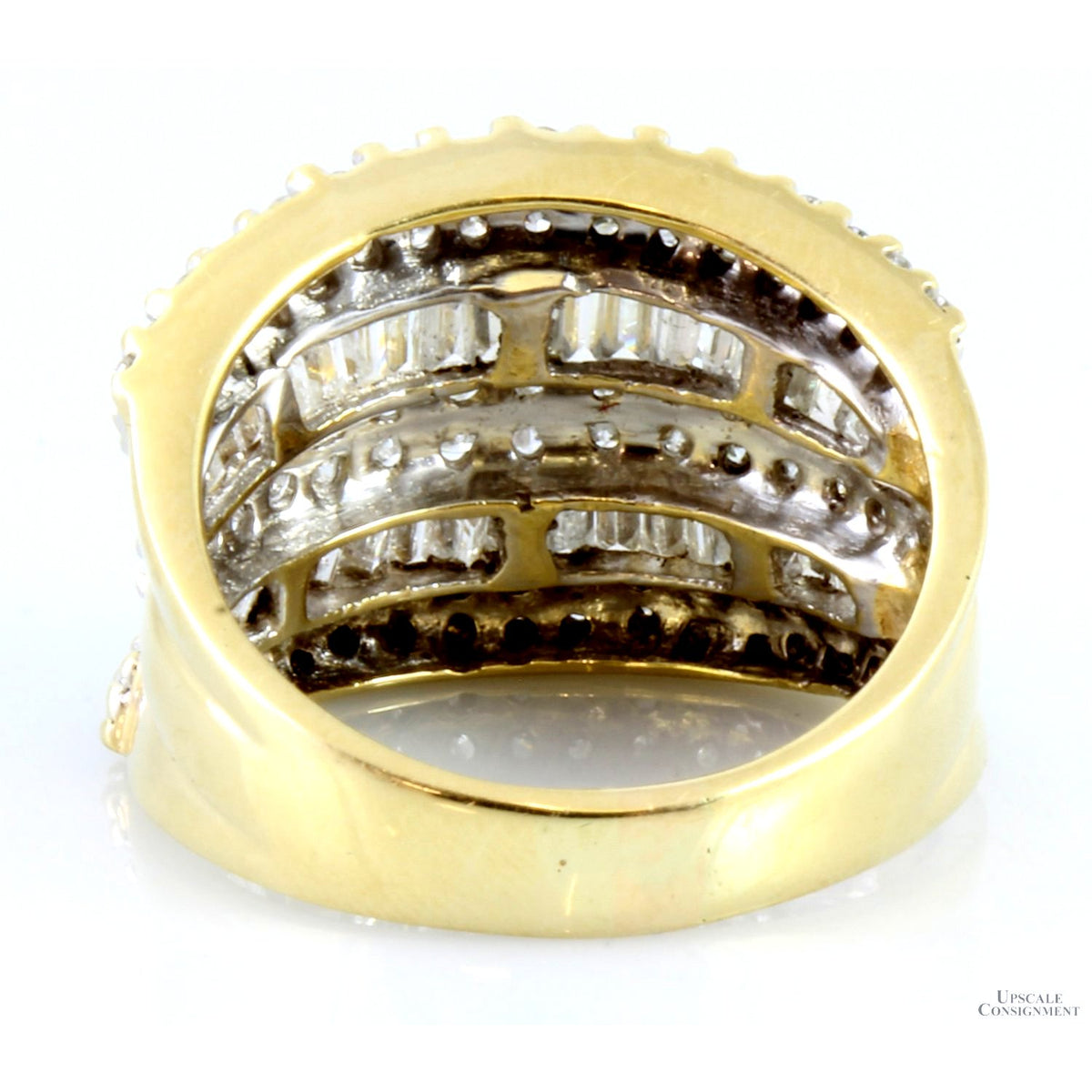 2.01ctw Diamond 14K Two-Tone Gold Cocktail Statement Ring