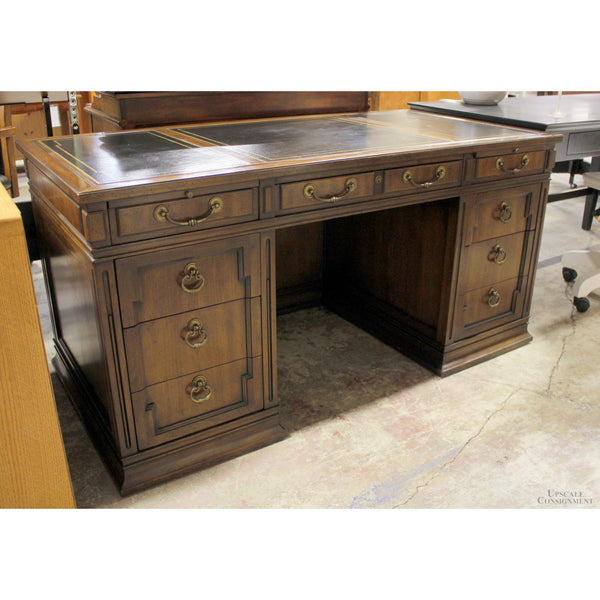 Sligh Leather Top Double Pedestal Desk