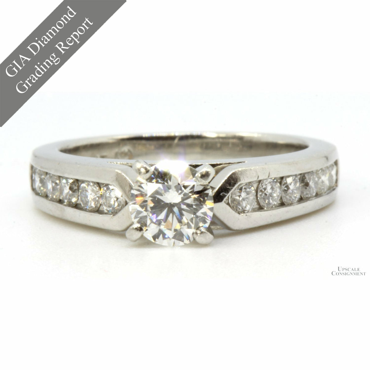 Platinum 1.05ctw Diamond Ring w/58ct Solitaire-GIA Report