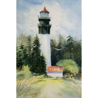 Framed Watercolor Print "Westport Lighthouse" by Janet Karlsson
