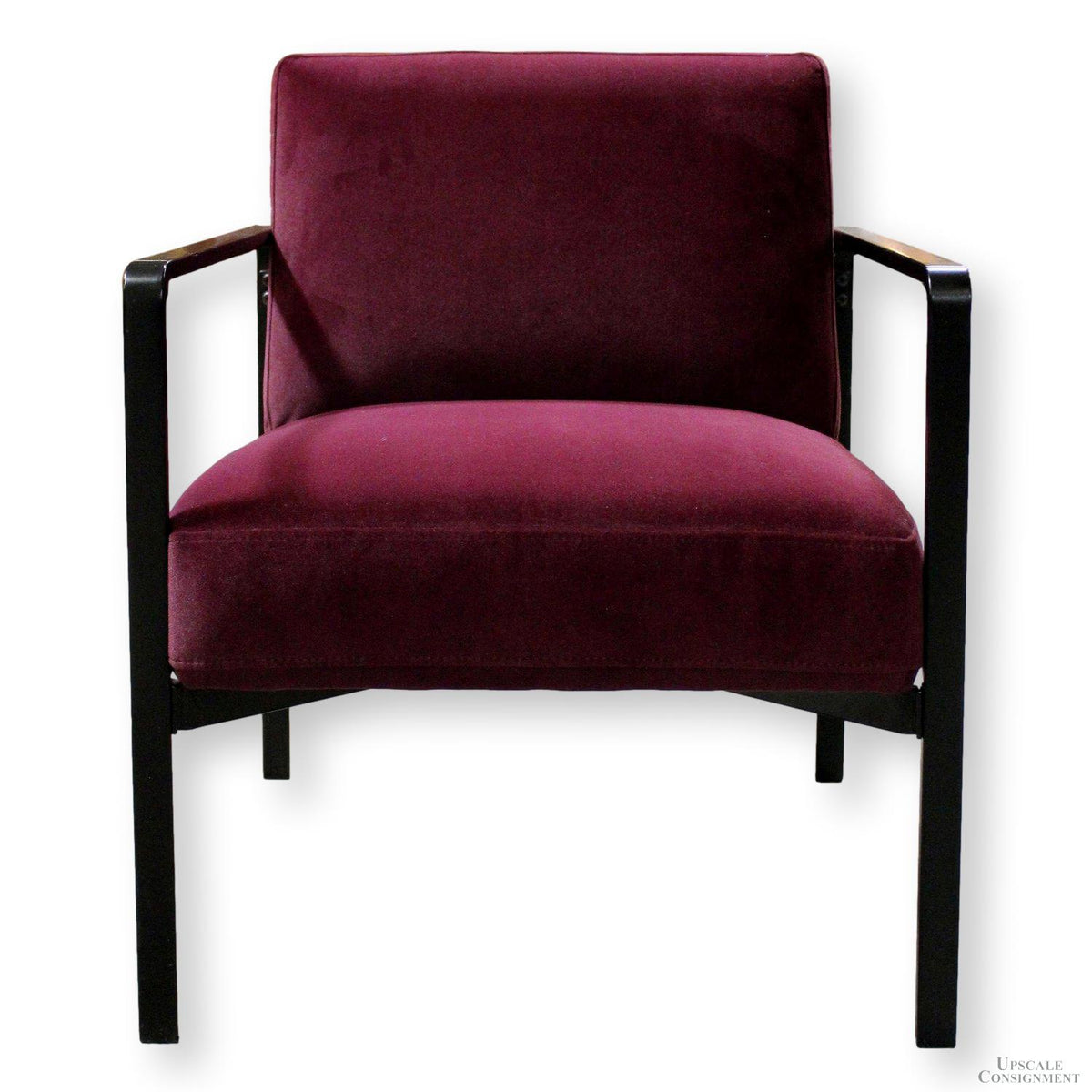 Purple Velour Accent Chair w/Metal Frame