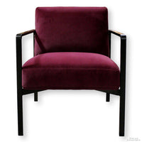 Purple Velour Accent Chair w/Metal Frame
