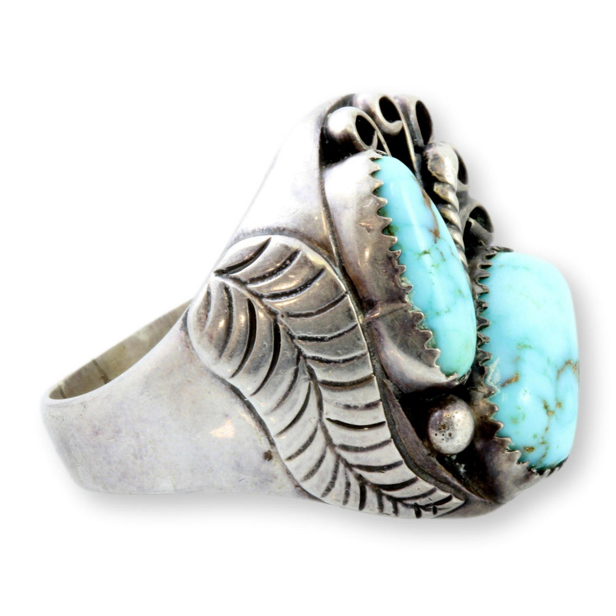 Vintage Navajo Sterling Silver & Turquoise Man's Ring by Richard Begay